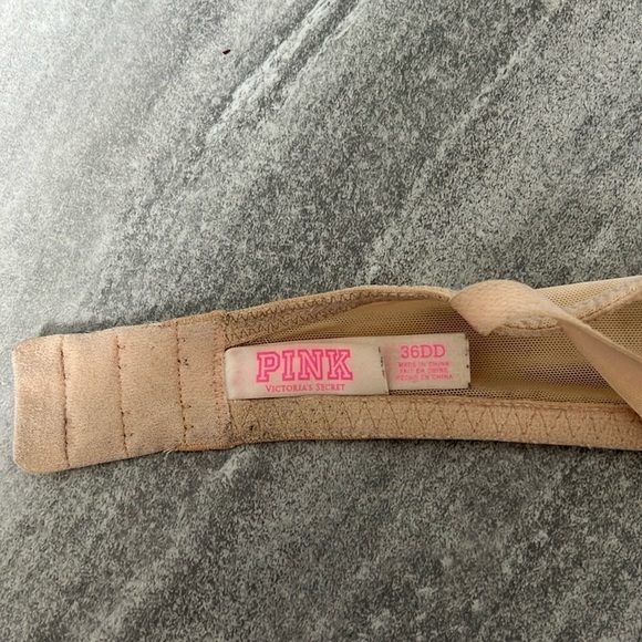 Light nude 36DD lace Pink push up Balconet bra racerback option - Picture 5 of 7